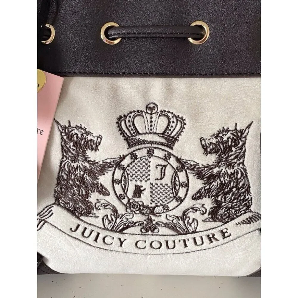 Juicy Couture Classic Scottie Dogs Tote‎ Crystal Off White Daydreamer Viral NEW